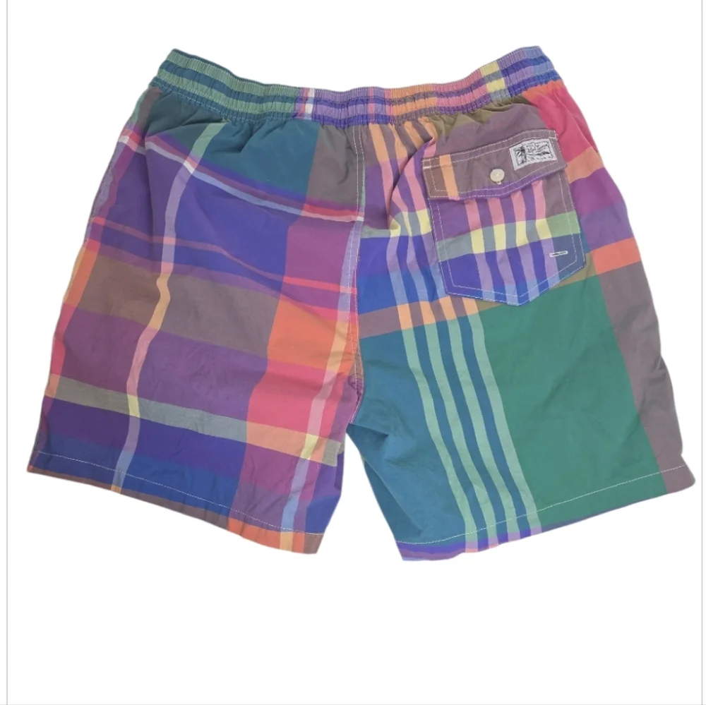 Ralph Lauren Men's Classic Plaid Swim Trunks Size Large